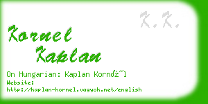 kornel kaplan business card